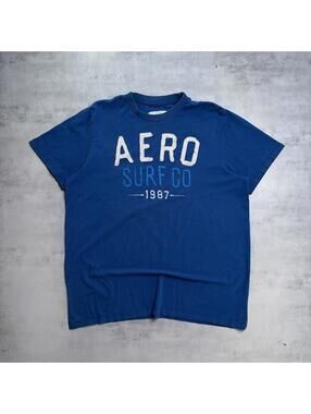 Y2K Blue Aeropostale Grunge Surf Distressed T-Shirt